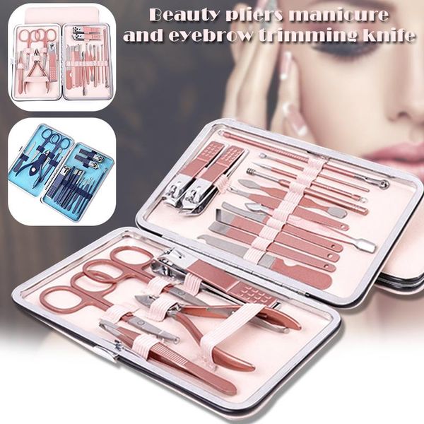 

nail art kits 18/10pcs clippers sets high precision stainless steel cutter pedicure kit file scissors and clipper smj23