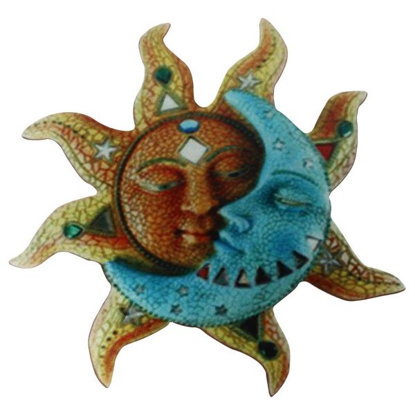 

decorative objects & figurines 1pc sun moon design wall pendant iron hanging decor outdoor