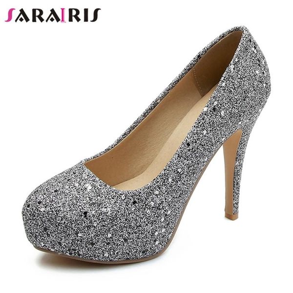 

dress shoes sarairis shining glitters evening pumps women high heels bridal ladies party sexy, Black