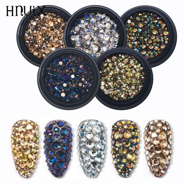 

crystal mixed rhinestones 1 box nail art decorations white ab sparkling stones manicure gems diamonds accesso, Silver;gold