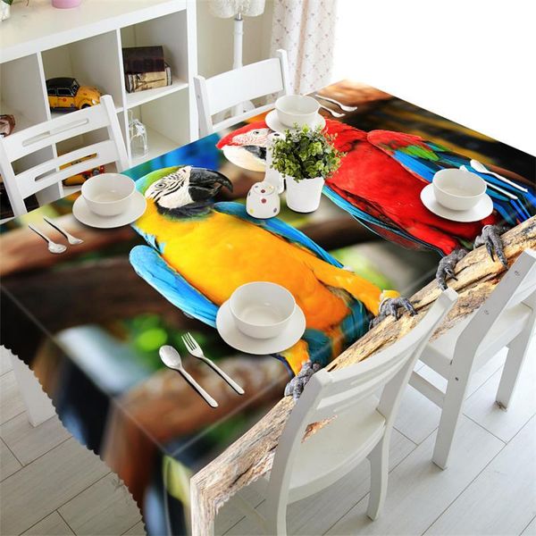 

senisaihon tablecloth rectangular waterproof coffee table cloth wedding round cover customized size bird pillowcase