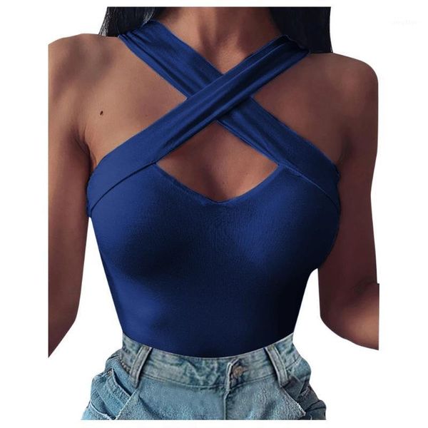 

women's blouses & shirts casual tank fashion women crop beach cross sleeveless solid vest blouse hollow shirt ropa muje, White