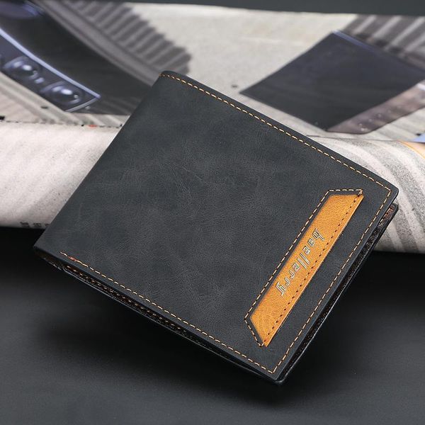 

men's short wallet multi-card position zero fashion horizontal style soft wallets, Red;black