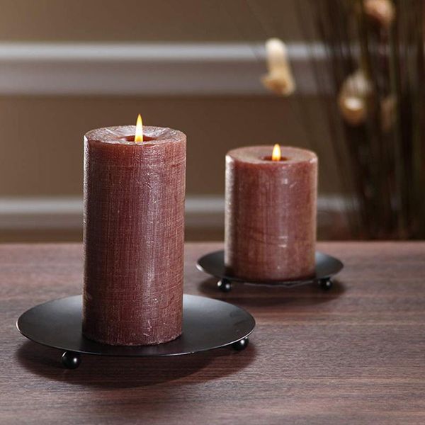 

candle holders 4pcs candlesticks practical iron candlestick tray for home festival (black)