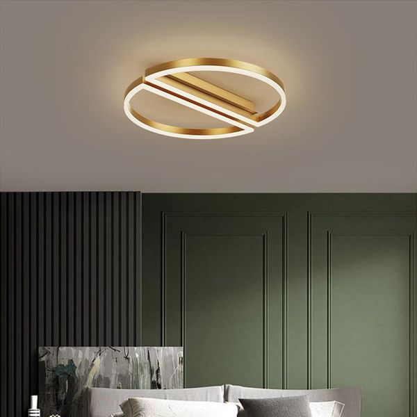 

ceiling lights ac85-265v round mordern minimalist 3-color pure copper lamps surface mounted led plafonniers for corridor bedroom
