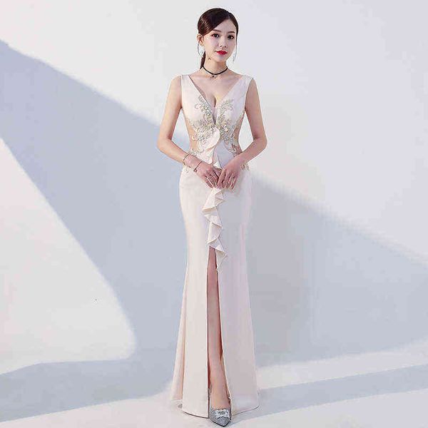 

luxury prom dresses nightclub 2021 night club low cht decoration body bag hip skirt car model evening, Black