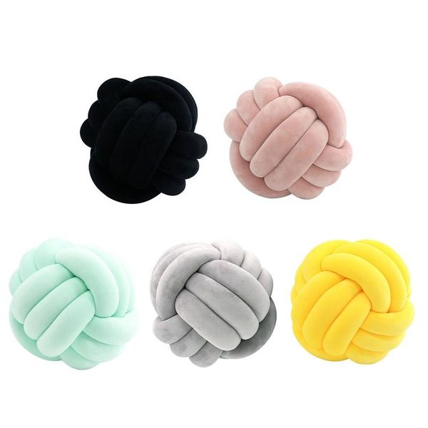 

pillow creative knotted ball cushion round woven sofa decorative baby toy
