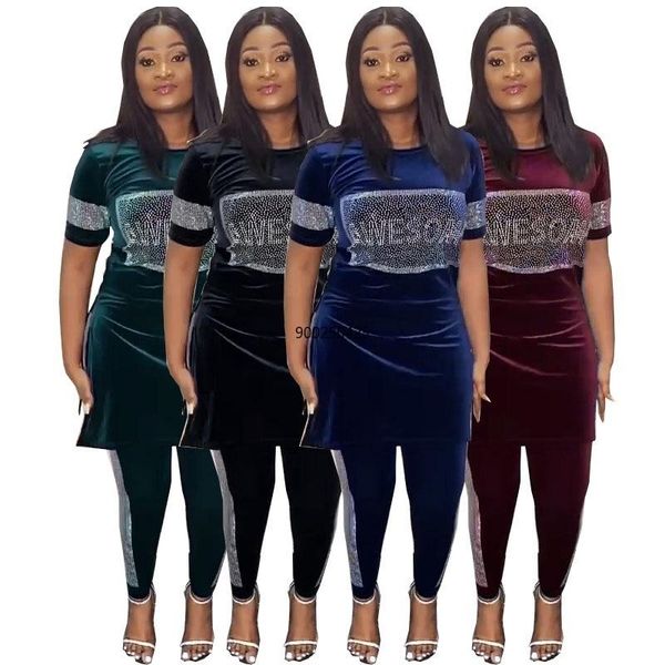 

velvet women 's clothing sutumn/winter 2-piece set fashionable ,color pattern suits(and pants)for women/lady ethnic, Red