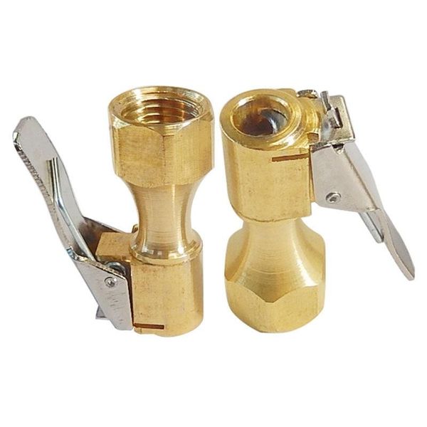 Parti del collettore 1 Pz 12mm Auto Auto In Ottone Pneumatico della Ruota Della Gomma Mandrino Aria Pompa di Gonfiaggio Valvola Clip Morsetto Adattatore del Connettore accessori