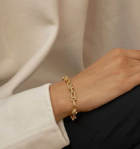 

european and american chain joint exaggerated hip hop thick bracelet, Black