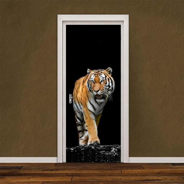 

wallpapers 3d wall papers tiger stickers self-adhesive wallpaper pvc waterproof poster imitation home decor door sticker