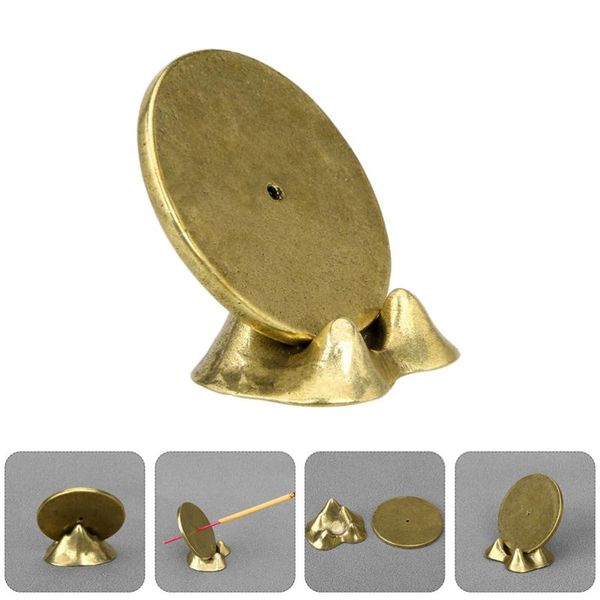 

fragrance lamps 2pcs brass incense stick holders vintage crafts censers (golden)