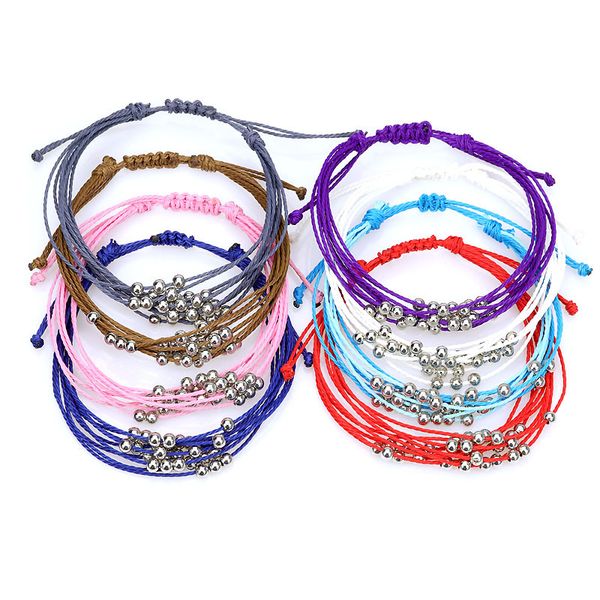 

kimter fashion woven friendship bracelets for women girls handmade beads braided bracelet anklet party favors q590fz, Golden;silver