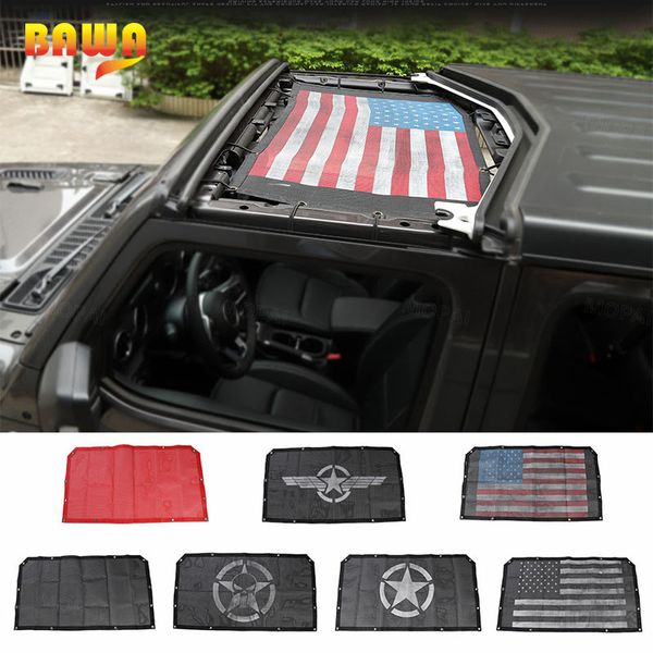 Bawa top sunshade Jeep Jl porta dianteira Doadores de telhado de telhado Proteção à prova de uv Proteção Acessórios para Wrangler JL