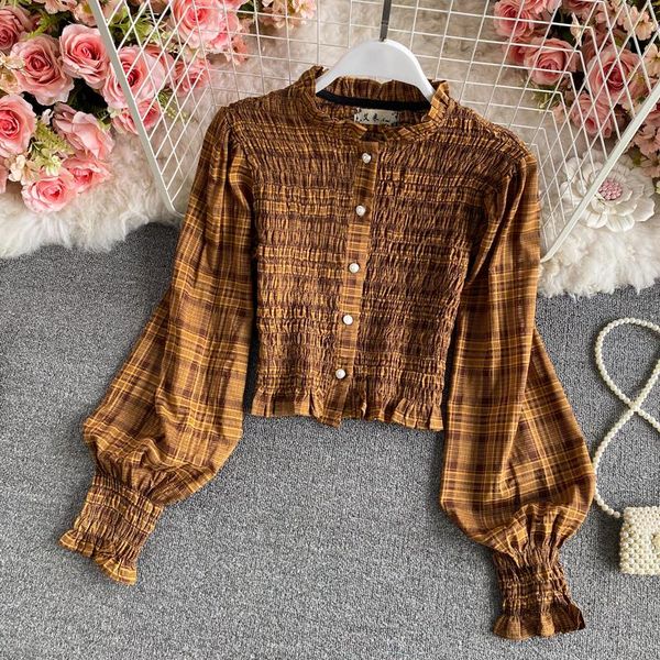 

women's t-shirt 2021 fashion clothing full plaid stand woman tshirts, White