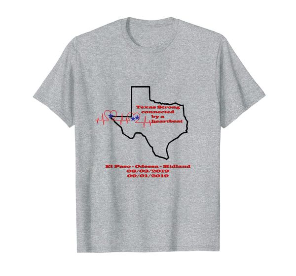 

texas strong connected by a heartbeat el paso odessa midland, White;black