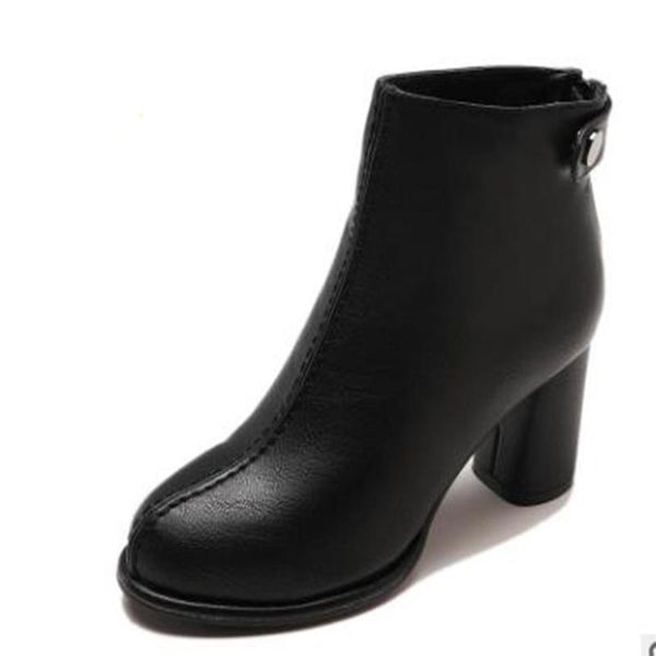 

boots chunky platform ankle for women height increasing black short woman autumn winter booties size 34-43