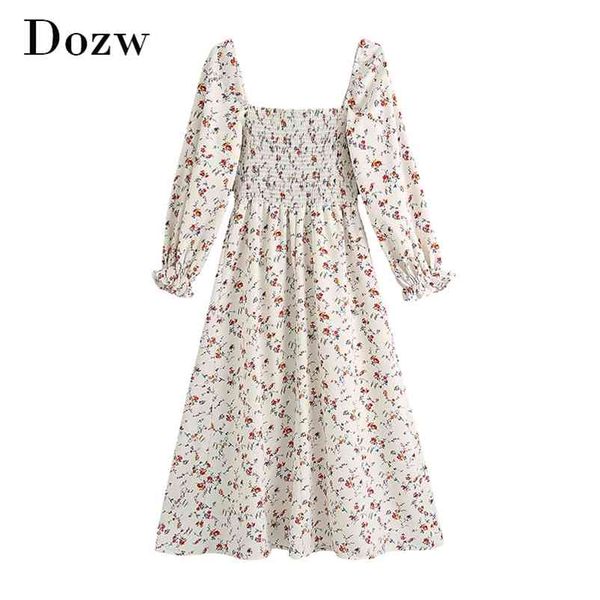 

elegant floral dress women butterfly long sleeve split elastic bust backless holiday party es lady robe 210515, Black;gray