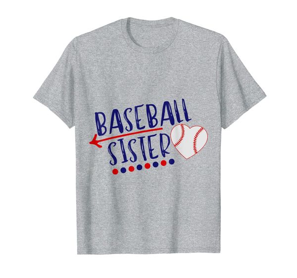 

cute baseball sister with arrow dots baseball heart t-shirt, White;black