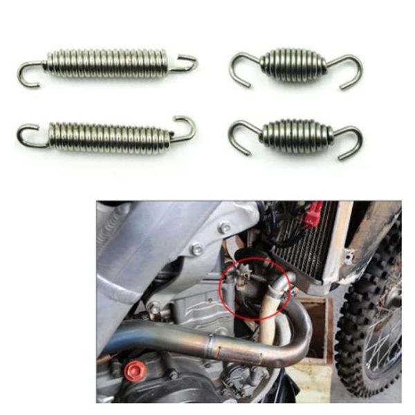 

motorcycle exhaust system 2pcs universal spring hooks stainless steel front middle link pipe rotatable metal springs kit set