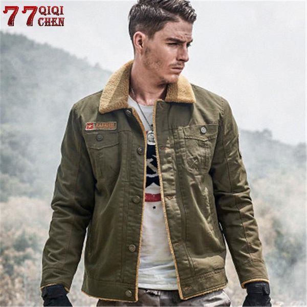 

men's jackets 2021 winter bomber men military army outerwear tactical cotton thicken fur collar pilot jacket coat hombre, Black;brown