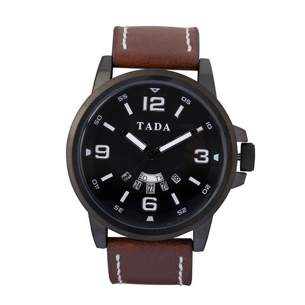 Наручные часы TADA 3ATM Водонепроницаемые Кожаные Часы Мужчины S Высококачественная армия Мужская наручные часы Relogio Masculino Relojes