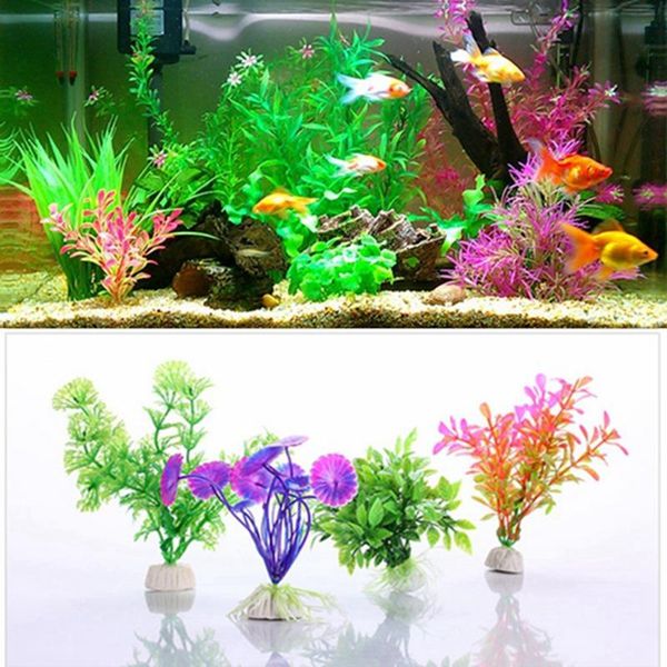 

decorations high simulation artificial plant aquarium landscape decor grass fish tank animals box ornament home decorative flowers