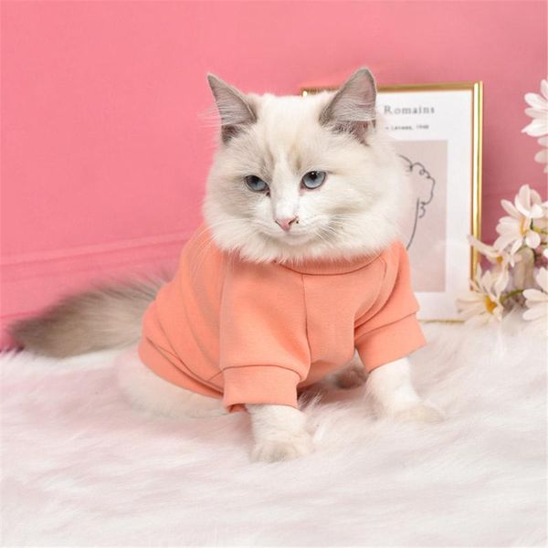 

cat costumes pet clothes simple solid color warm vest soft pure cotton shirt suitable for small coat