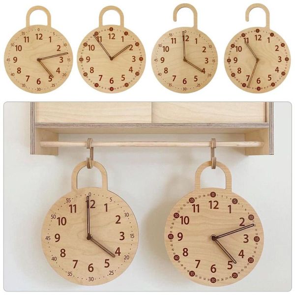 

wall clocks living room ins style household personality digital silent clock nordic solid wood