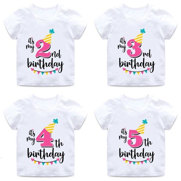 

t-shirts girls happy birthday number 1-9 letter print t shirt baby summer cute clothes kids funny gift t-shirt,hkp2432 85ci, Blue