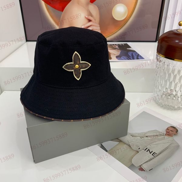 

2021 early autumn new four-leaf clover edging brim cowboy fisherman hat fashion brand designer winter caps blue color, Blue;gray