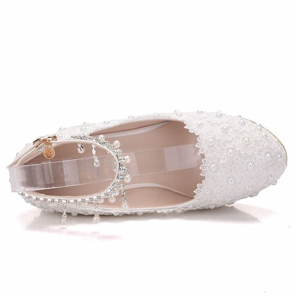 

sandals wees wedding pumps sweet white flower lace pearl platform pump shoes bride high heels fyyw, Black