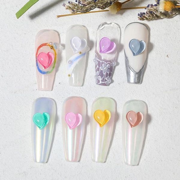 

nail art decorations jewelry love heart symphony glass flat shaped b4i8, Silver;gold