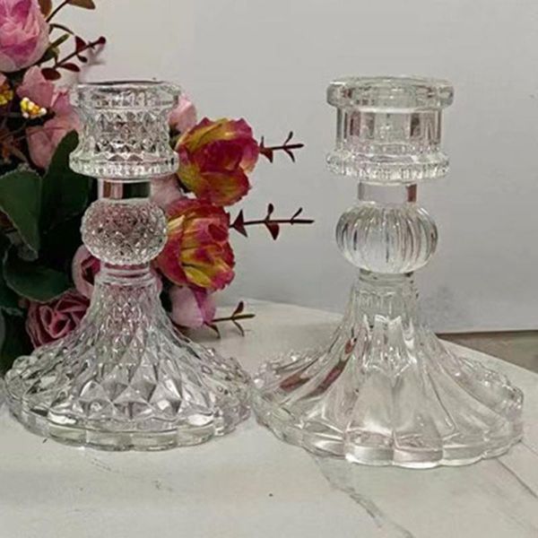 

candle holders classic glass candlestick holder exquiste style durable long lasting stable base easy to clean decoration for room gq