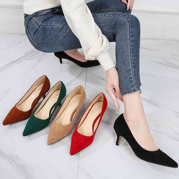 

dress shoes flaked high heels, pure color, office shoes, large size, iokl, Black