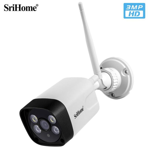 

srihome sh035 3mp 1296p ai humanoid outdoor water-proof full color ip camera intercom home security monitor camcorders