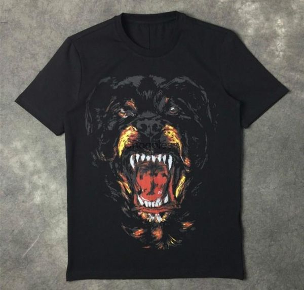

men's t-shirts rottweiler dog print fashion men t shirt cotton black, White;black