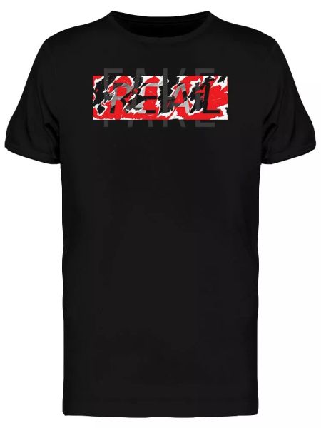 

fake word hidden under real word men's tee -image by shutterstock, White;black