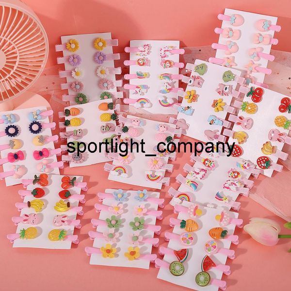 

fashion headdress animal carton fruit hairpin for children kids cute 10pcs/set hair clips barrettes headband hair accessories, Slivery;white