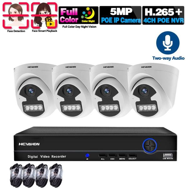 

wireless camera kits 4channle poe nvr kit 4k two way audio cctv system 5mp 4ch indoor ip dome video surveillance xmeye h.265