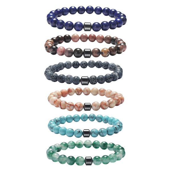 

natural beaded strands gemstone healing crystal round beads jewelry bracelets agate amethyst rose quartz morgan stone malachite tiger eye fa, Black