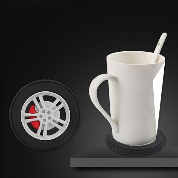 

anti-slip mats cup coasters akuhome environmental plastic vinyl record table placemats simple creative mug heat-resistant