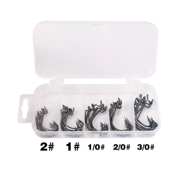

fishing hooks 51pcs/set high-carbon steel crank irregular shape fish hook outdoor tool accessories with tackle box