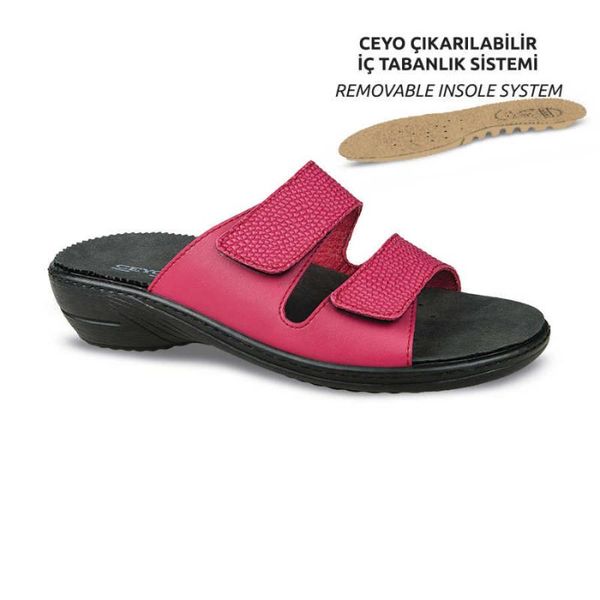 

slippers ceyo 9855-11 slipper women camel fushia pink black summer removable insole system anatomic footwear comfort homewear