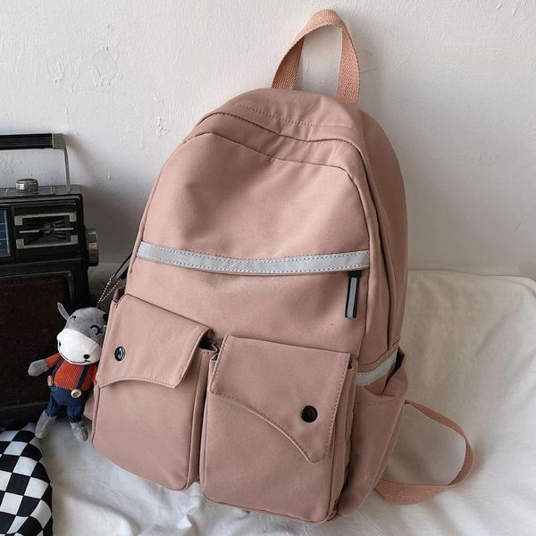 

backpack reflective strap women travel schoolbag for teenage girls boys lady lapfashion student book rucksack