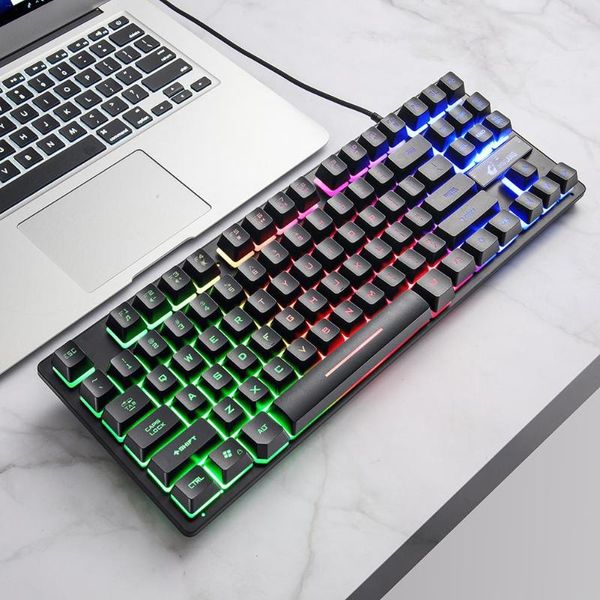 

keyboards ziyoyulang k16 87-key rainbow backlit keyboard, 19-key collision-and 12 multimedia keys for pc/lapdesktop