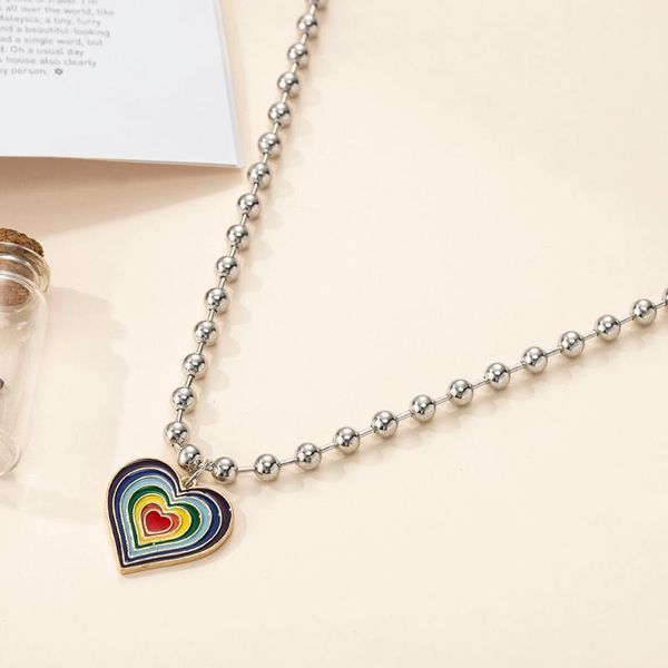 

pendant necklaces 2021 custom heart necklace for women choker goth aesthetic boho vintage collier femme fashion summer jewelry, Silver