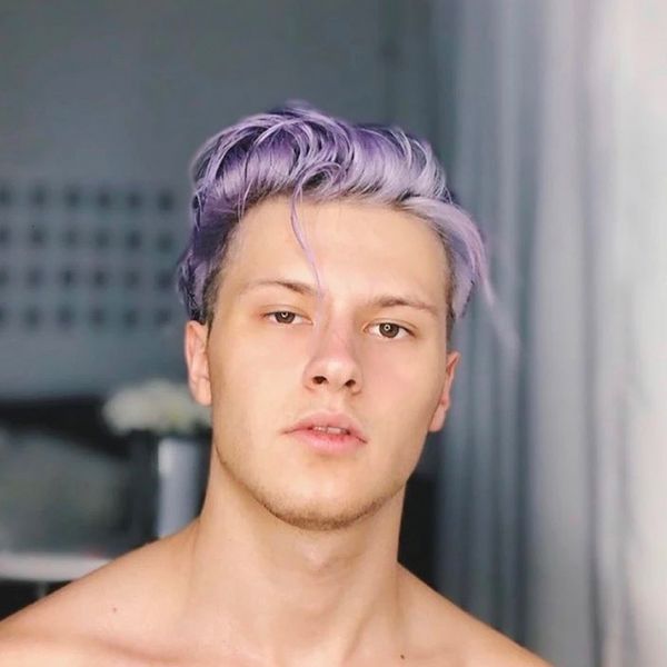 

men's short synthetic breathable wigs purple cosplay party dress fashion non mainstream set, Black