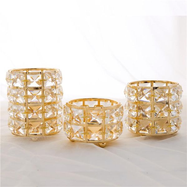

candle holders 1 piece crystal candlestick creative holder tube jewelry storage box home wedding party deskdecoration