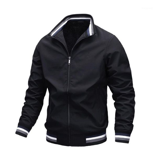 

men's jackets warm autumn and winter casual business high-quality solid color, Black;brown